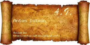 Antos István névjegykártya