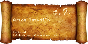 Antos István névjegykártya